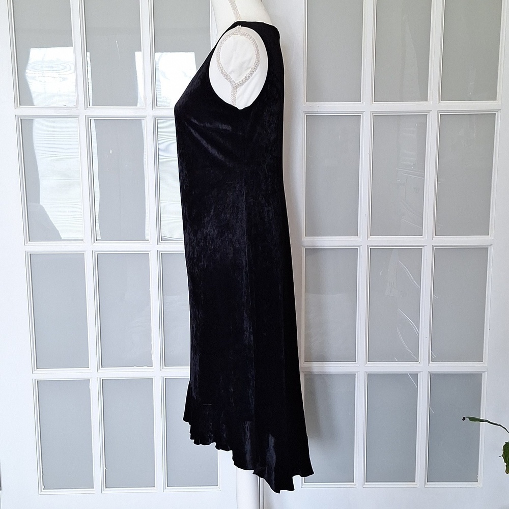 Vintage CDC Petite Velvet High Low Flounce Hem Dress - Picture 5 of 11